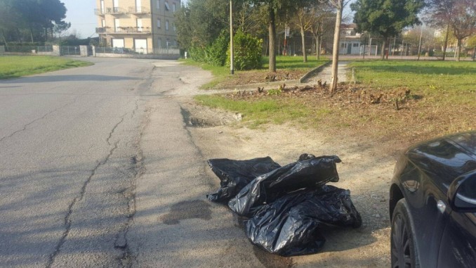 Getta sacco immondizia sul ciglio della strada, multa per residente