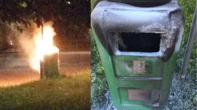 Incendio a cassonetto rifiuti, è il solito atto vandalico?