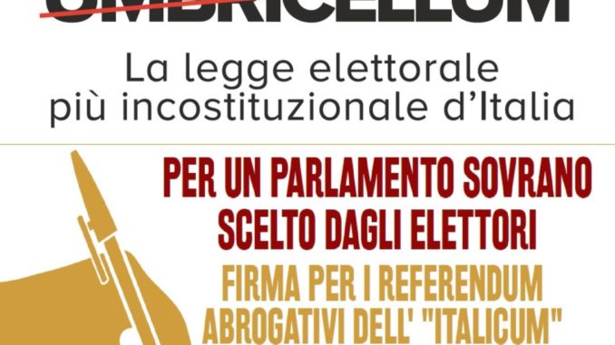 stop-umbricellum M5s Bastia contro l'Italicum e l'Umbricellum