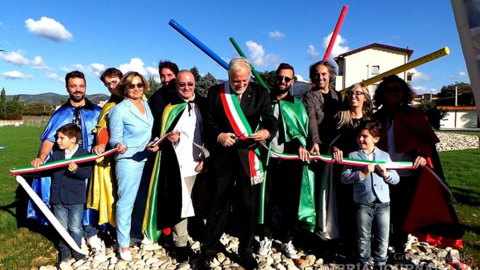 Inaugurazione rotonda intitolata al Palio De San Michele