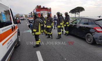 Incidente sulla 75 Centrale Umbra ad Ospedalicchio tre veicoli coinvolti e 6 feriti, uno grave