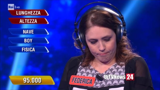 Federica Sannella per la seconda volta è campionessa all'Eredità, ma alla ghigliottina...