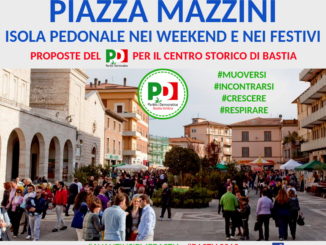 Piazza Mazzini a Bastia Umbra isola pedonale negli weekend e festivi