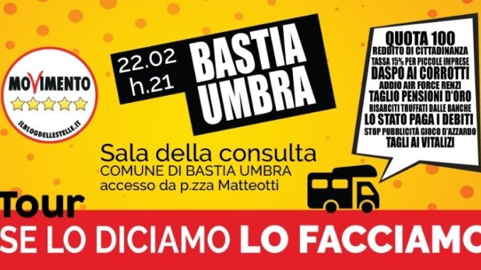 M5s, tour #Selodiciamolofacciamo, a Bastia il 22 febbraio