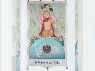 Palio de San Michele 2020, stendardo realizzato dalla professoressa Maria Caldari