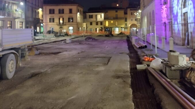 Ripresi i lavori in Piazza Mazzini e Via Roma a Bastia Umbra