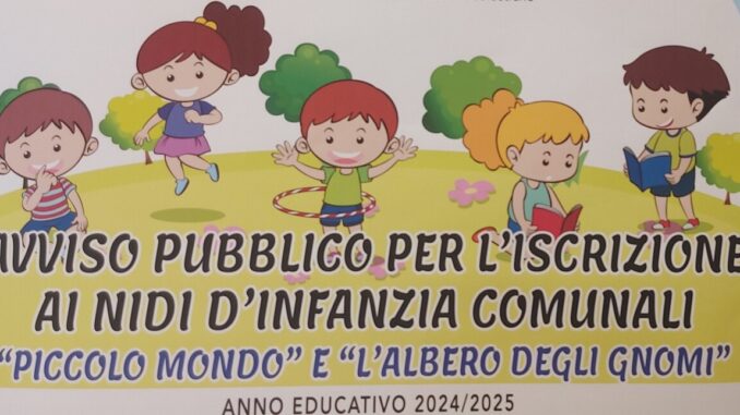Avviso pubblico per iscrizione ai nidi dell'infanzia comunali