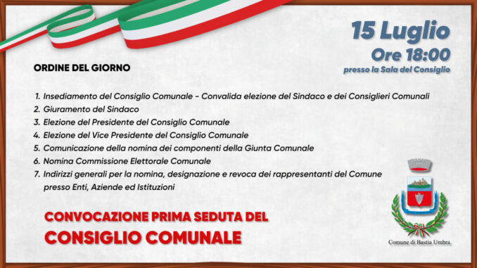 Primo Consiglio Comunale della Nuova Legislatura Pecci