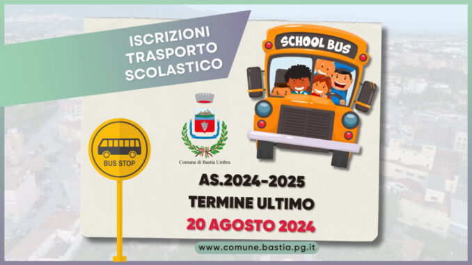 20 agosto termine ultimo per iscrizione trasporto scolastico 2024/25