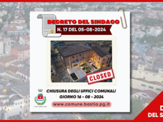 Chiusura degli uffici comunali Bastia il 16 agosto 2024