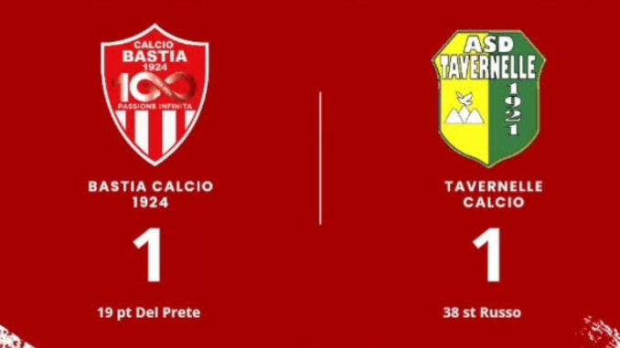 Bastia e Tavernelle chiudono in parità: 1-1 nel finale drammatico