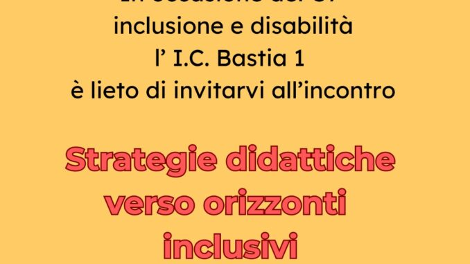 I.C. Bastia 1 al centro del dibattito sull'inclusione scolastica