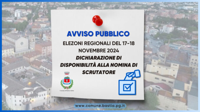 Elezioni Regionali: Disponibilità per Scrutatori