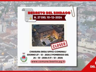 Chiusura uffici comunali il 27 dicembre e pomeriggi festivi