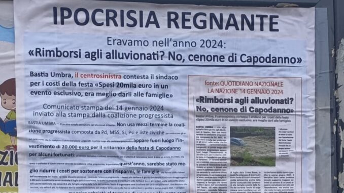 Bastia Umbra, polemica sui fondi per il Capodanno 2025