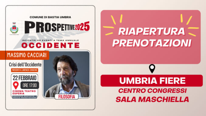 Conferenza di Cacciari spostata ad Umbriafiere