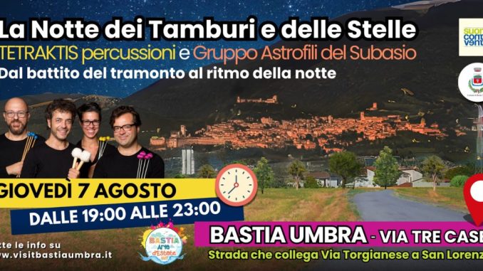 Tamburi e costellazioni danzano nella notte di Bastia Umbra